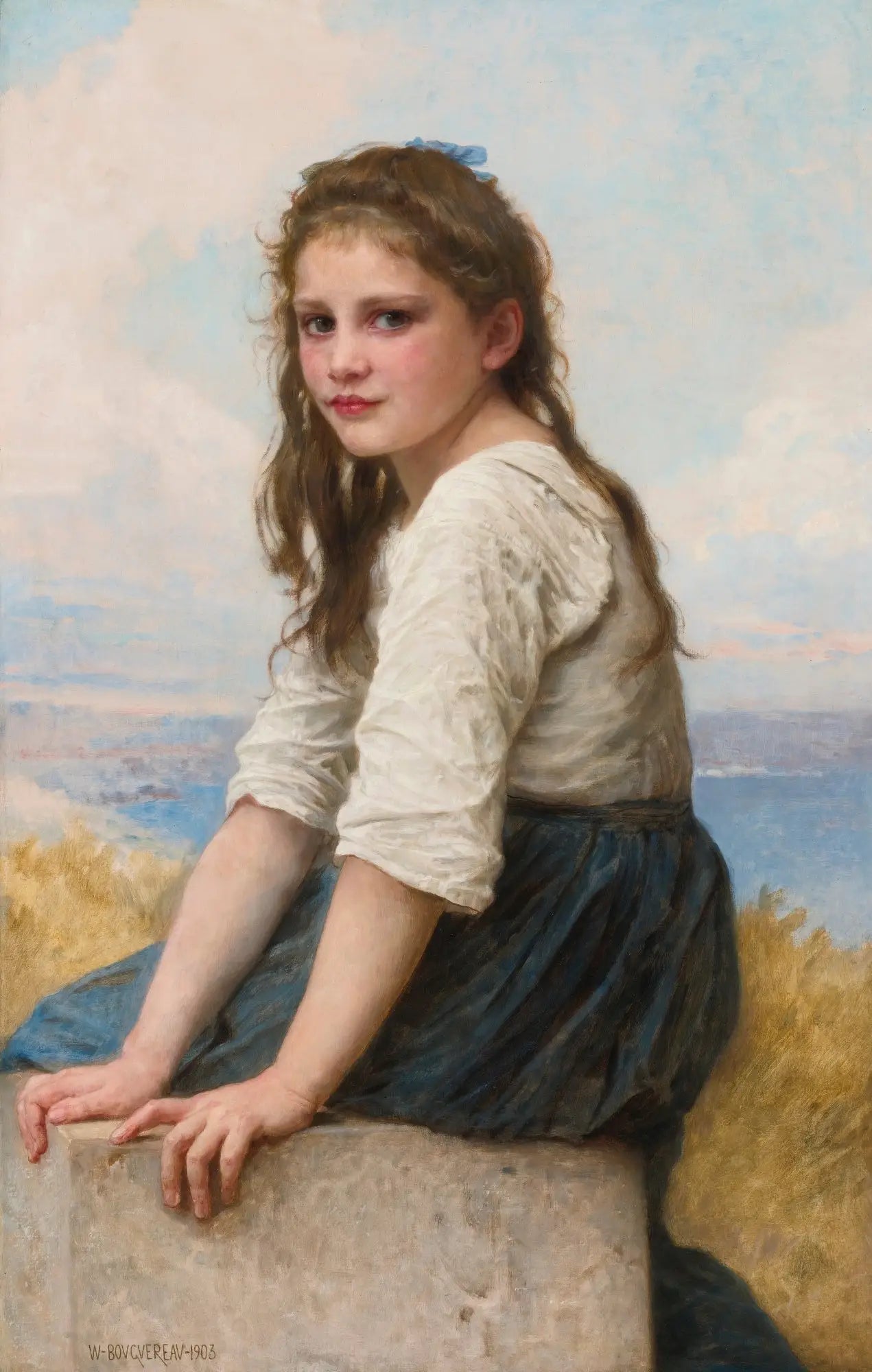 Au bord de la mer - Bouguereau image 1 reproduction d’œuvre d’art à l’huile
