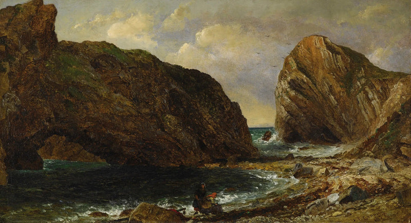 Aan de rand van de zee, Lulworth - Jasper Francis Cropsey
