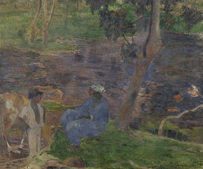 Aan de oever van de rivier - Paul Gauguin