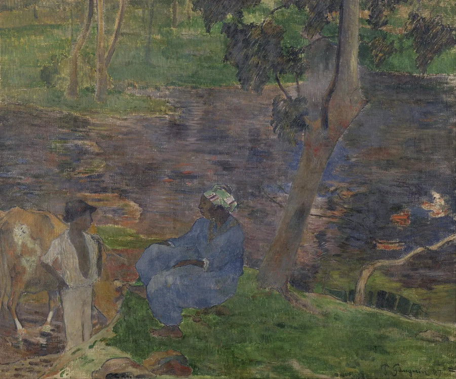 Aan de oever van de rivier - Paul Gauguin