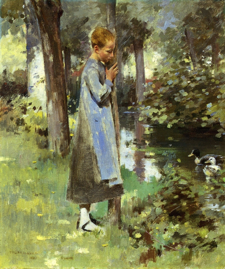Aan de rand van de rivier - Theodore Robinson