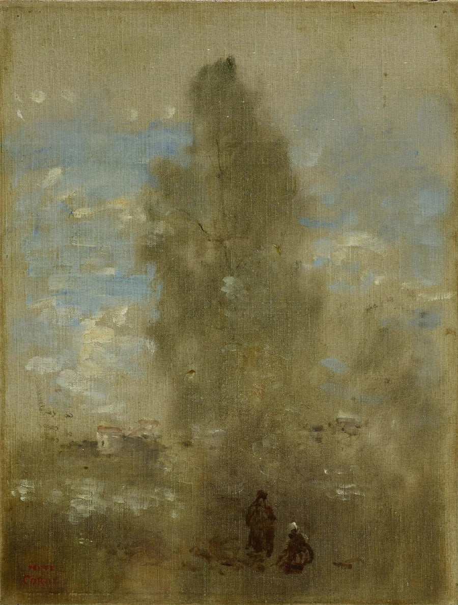 Aan de oever van het meer - Jean-Baptiste Camille Corot