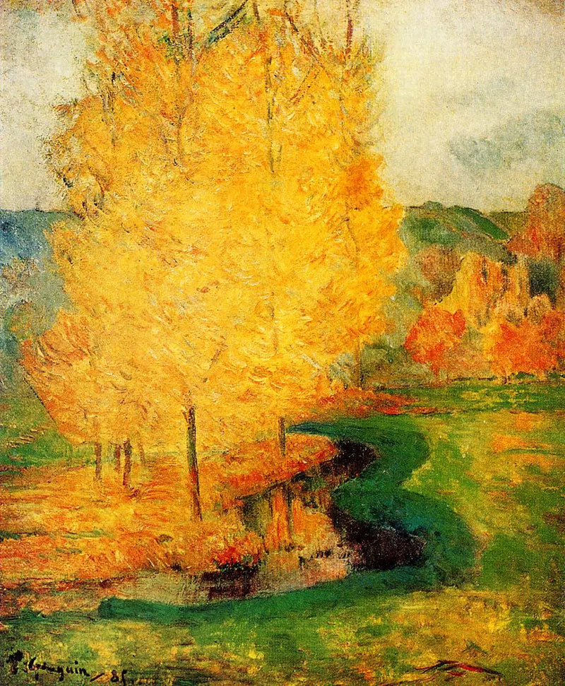 Aan de rand van de beek, herfst - Paul Gauguin