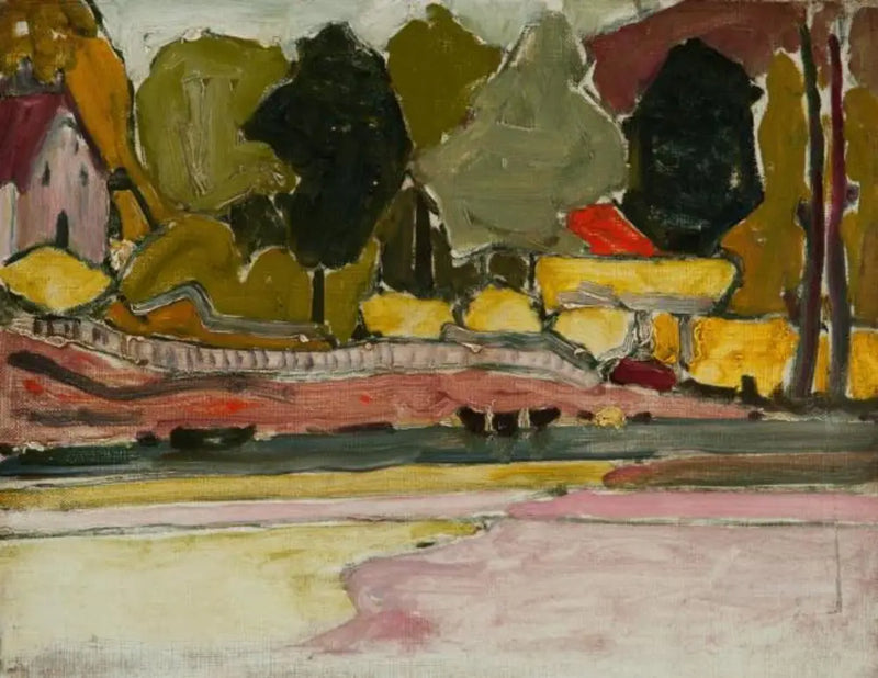 Aan de oever van een rivier - Piet Mondrian