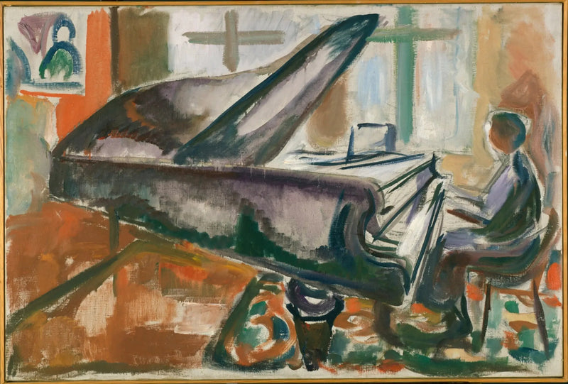 Aan de grote piano - Edvard Munch