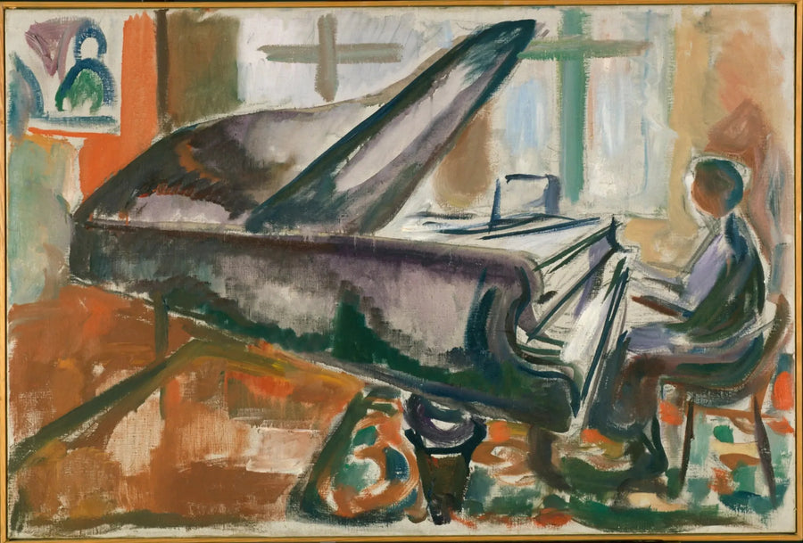 Aan de grote piano - Edvard Munch