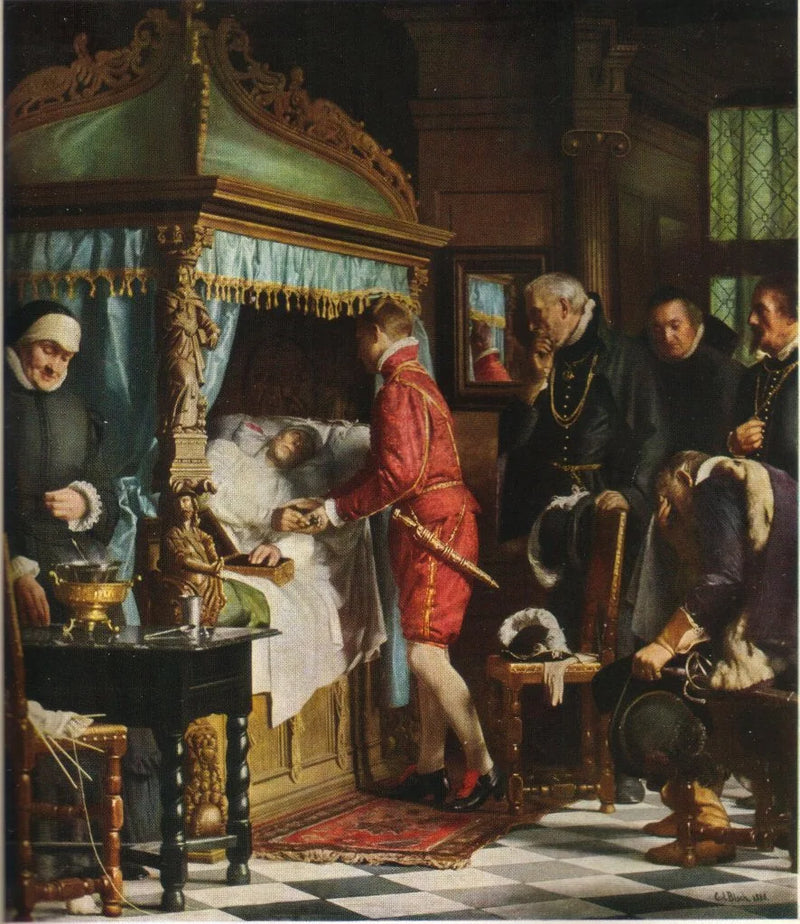Aan het sterfbed van Niels Kaas. - Carl Heinrich Bloch