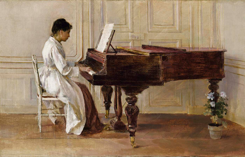 Aan de piano - Theodore Robinson