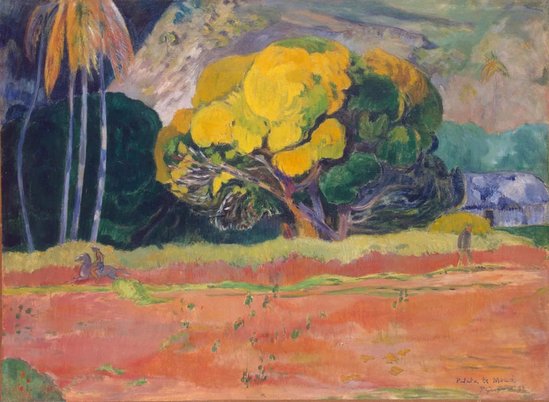 Aan de voet van de berg - Paul Gauguin