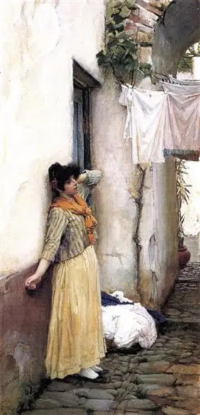 Au repos - John William Waterhouse image 1 reproduction artisanale de tableau