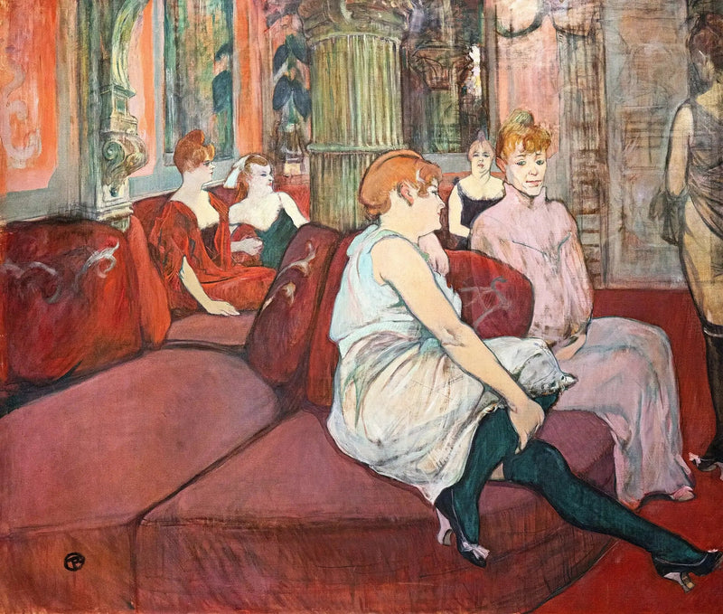In de Salon van de rue des Moulins - Henri de Toulouse-Lautrec