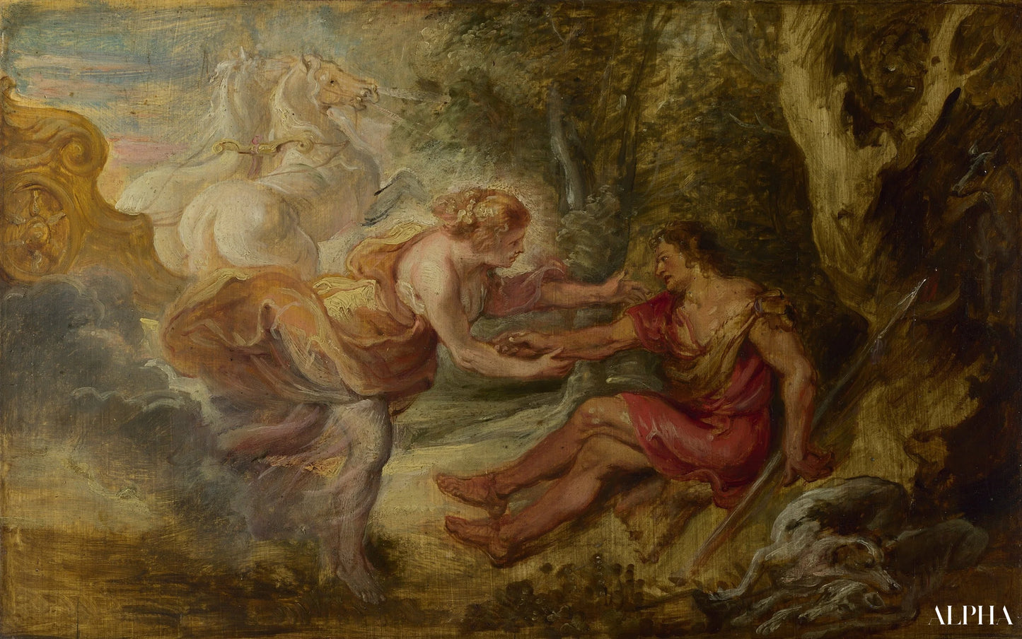 Aurore tilt Céphalus op - Peter Paul Rubens - Reproducties van schilderijen en hoogwaardige schilderkunst