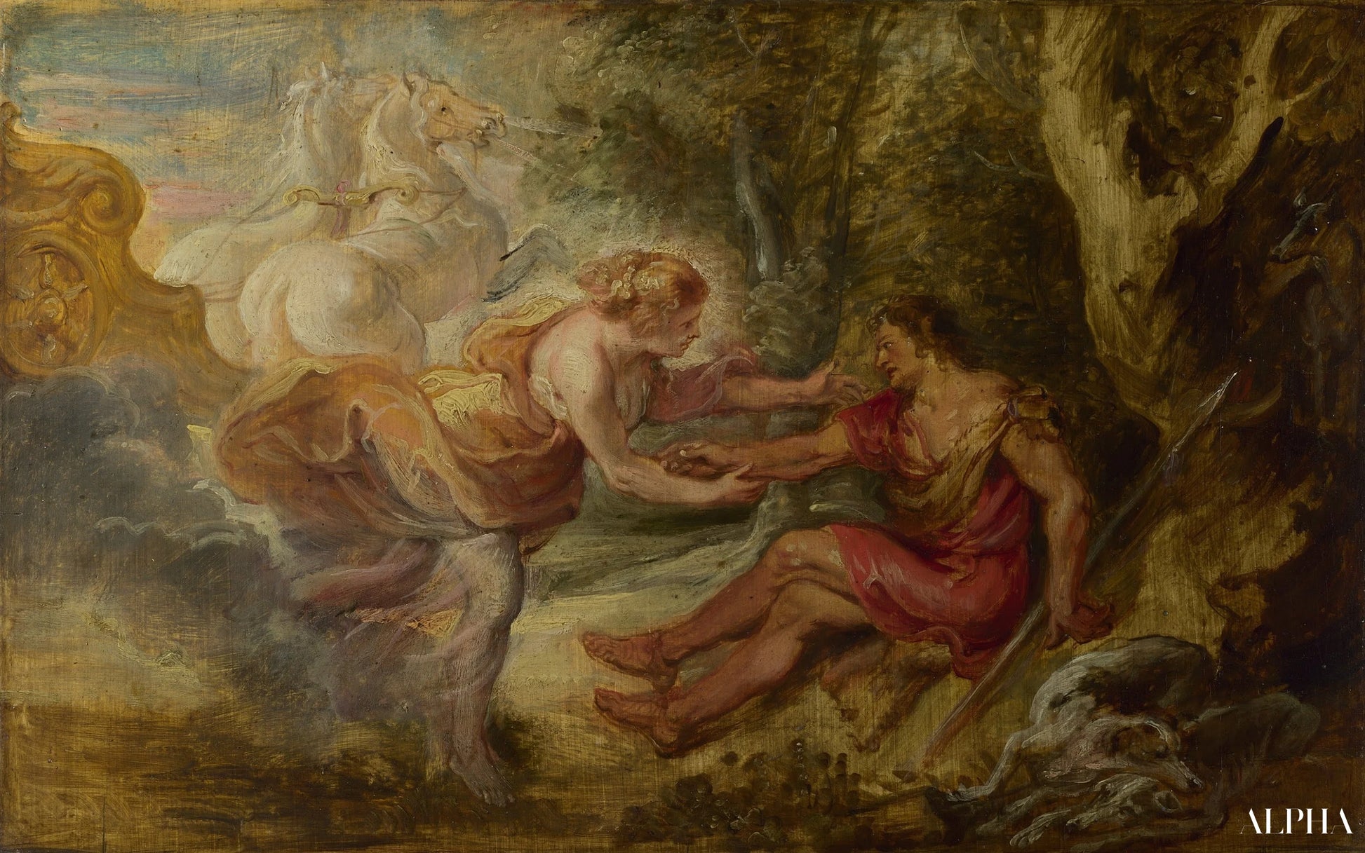 Aurore tilt Céphalus op - Peter Paul Rubens - Reproducties van schilderijen en hoogwaardige schilderkunst