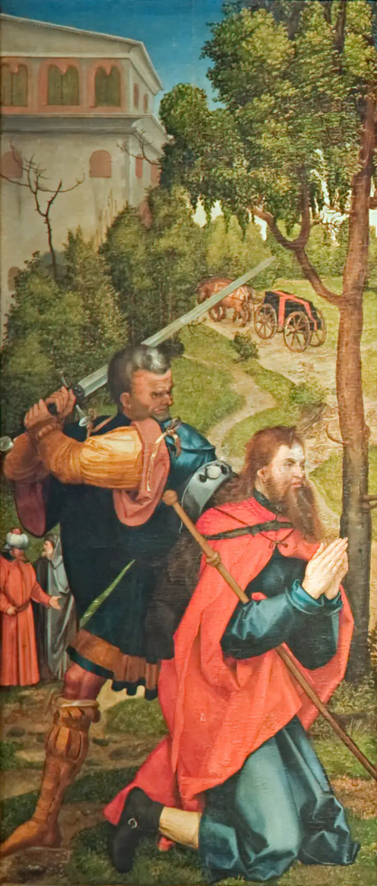 Altaar van Heller, eerste binnenvleugel, Martelaarschap van de heilige Jacobus de Meerdere - Albrecht Dürer
