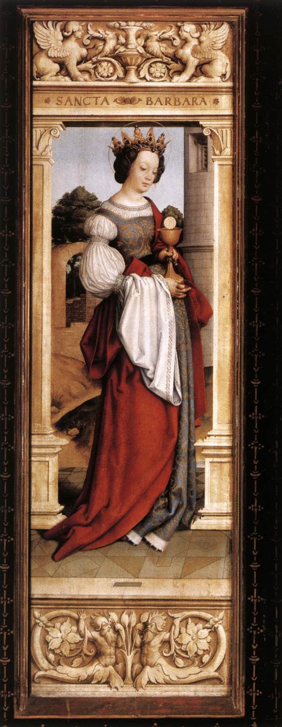 Standbeeld van Sint Sebastiaan: Sint Barbara - Hans Holbein de Oudere