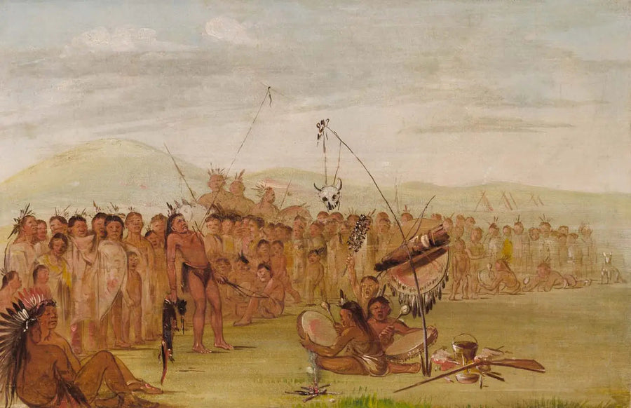 Auto-tortuur tijdens een religieuze Sioux-ceremonie - George Catlin

Source:
Auto-torture lors d'une cérémonie religieuse sioux - George Catlin