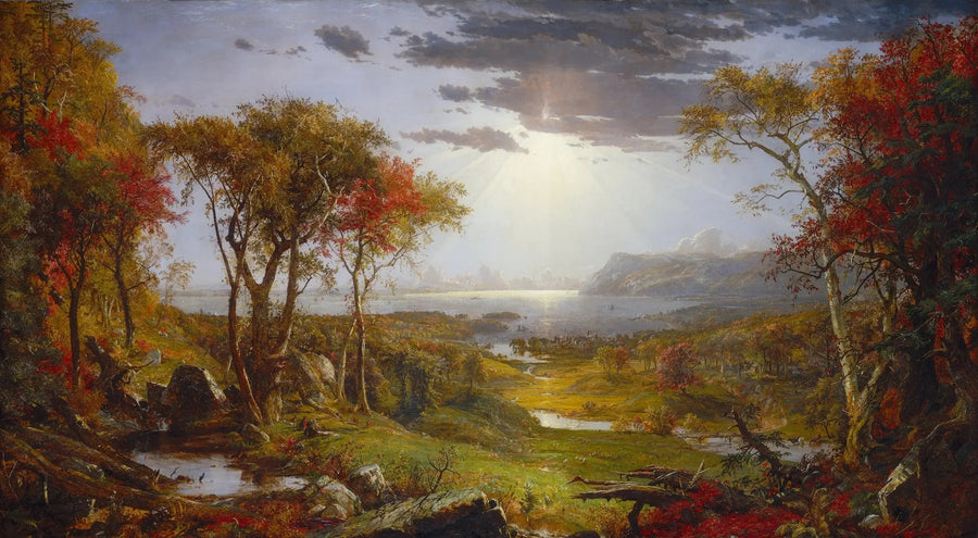 Herfst - Aan de rivier de Hudson - Jasper Francis Cropsey
