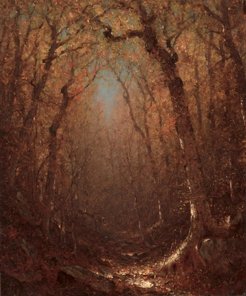 Herfst, een bosweg - Sanford Robinson Gifford