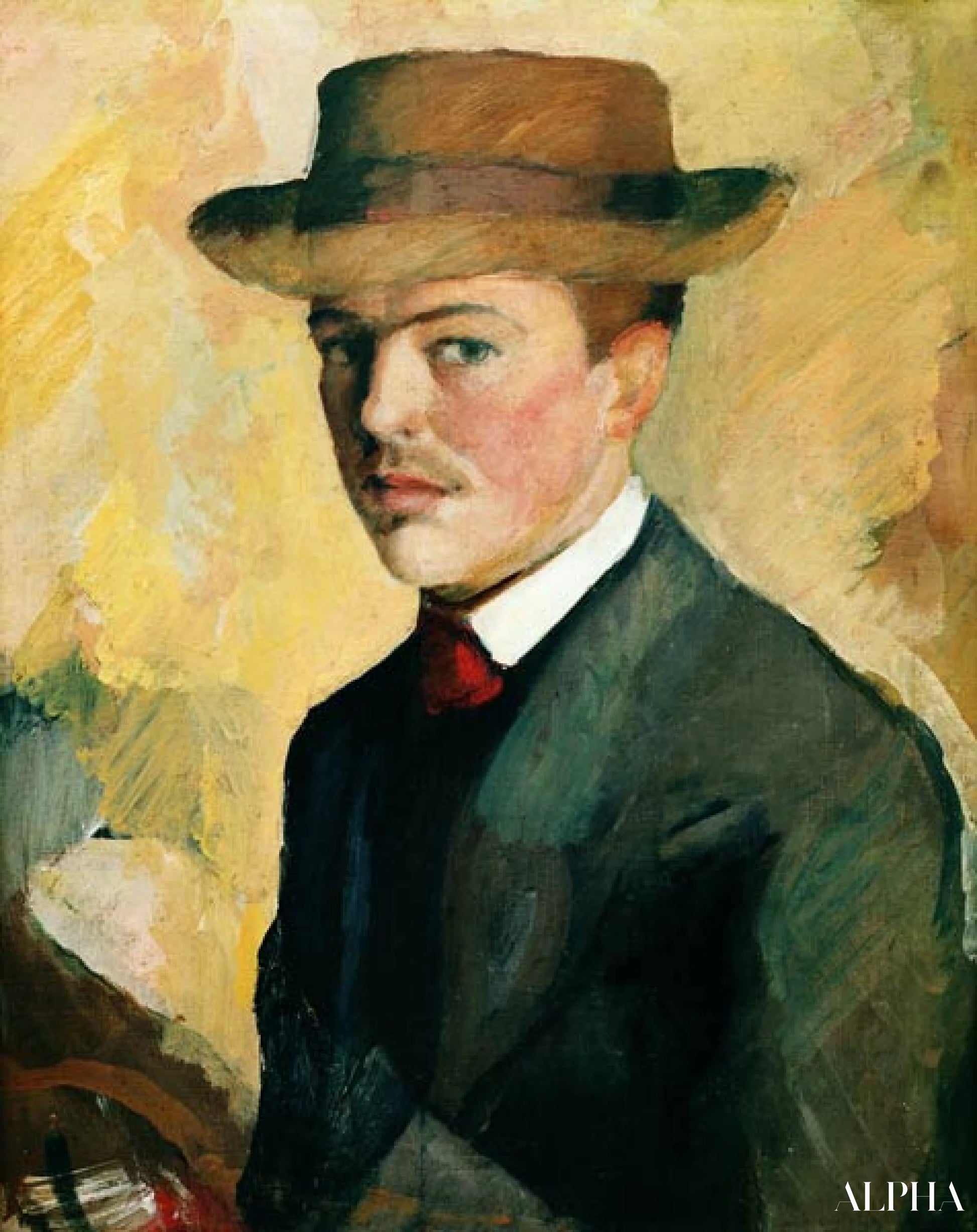 Autoportrait 1909 - August Macke - Reproducties van schilderijen en hoogwaardige schilderijen