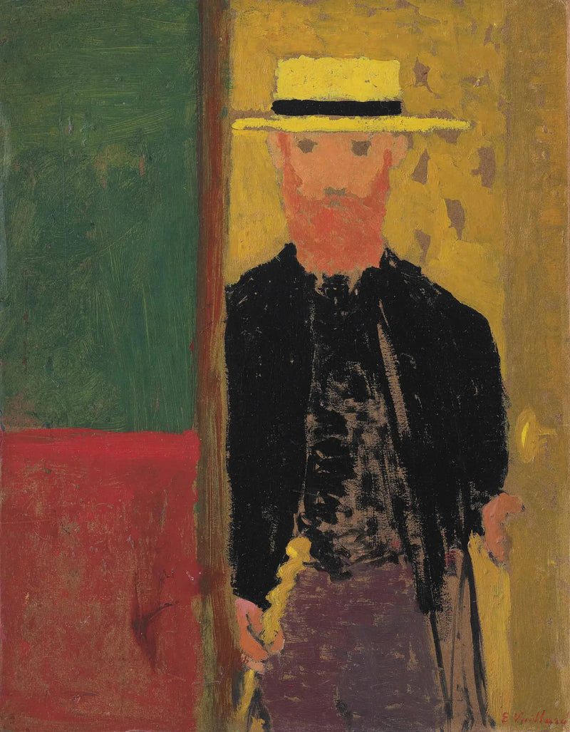 Zelfportret met stok en strohoed - Édouard Vuillard