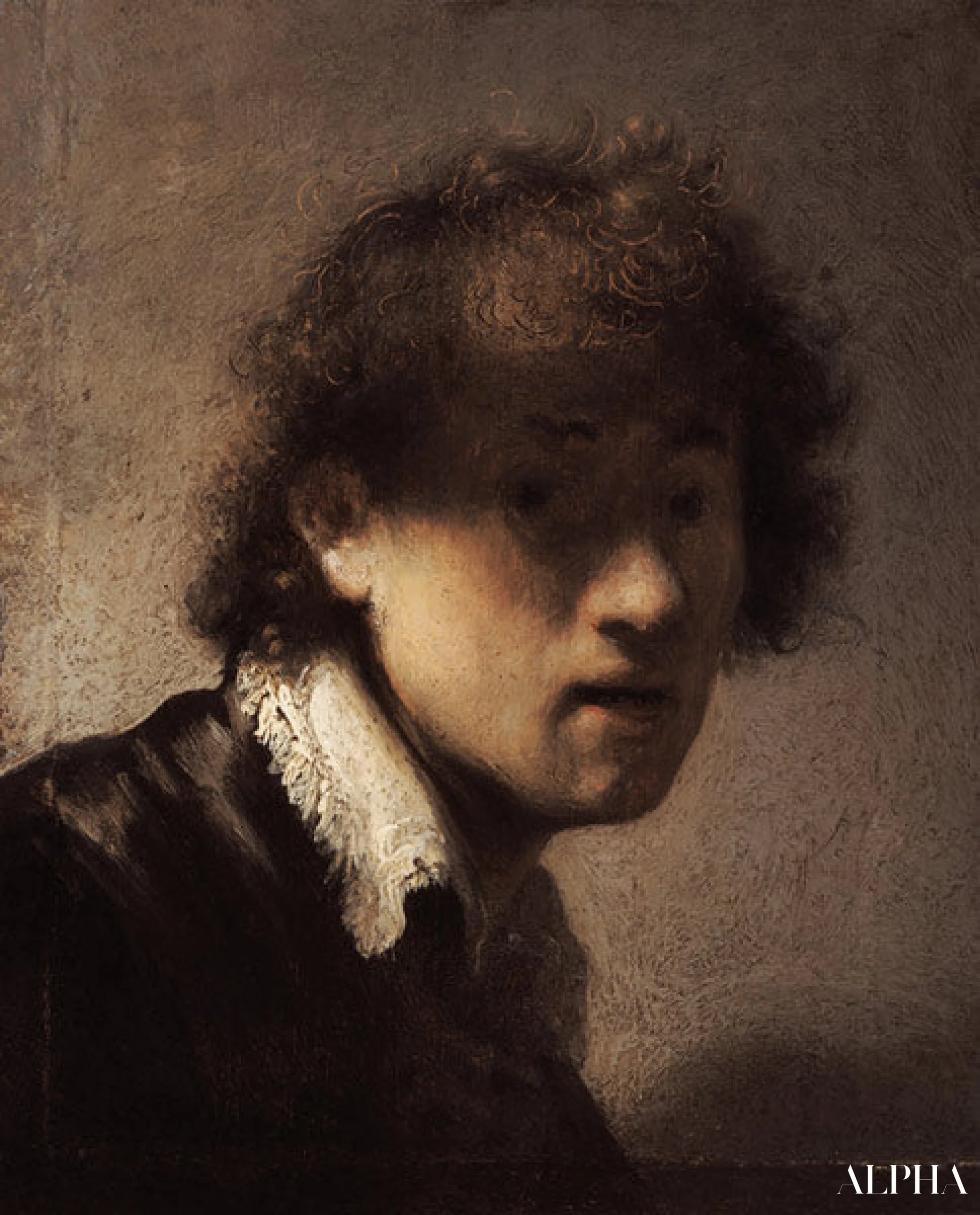 Zelfportret op jonge leeftijd - Rembrandt van Rijn - Reproducties van schilderijen en hoogwaardige schilderijen