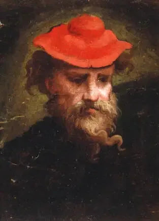 Zelfportret met rode hoed - Parmigianino