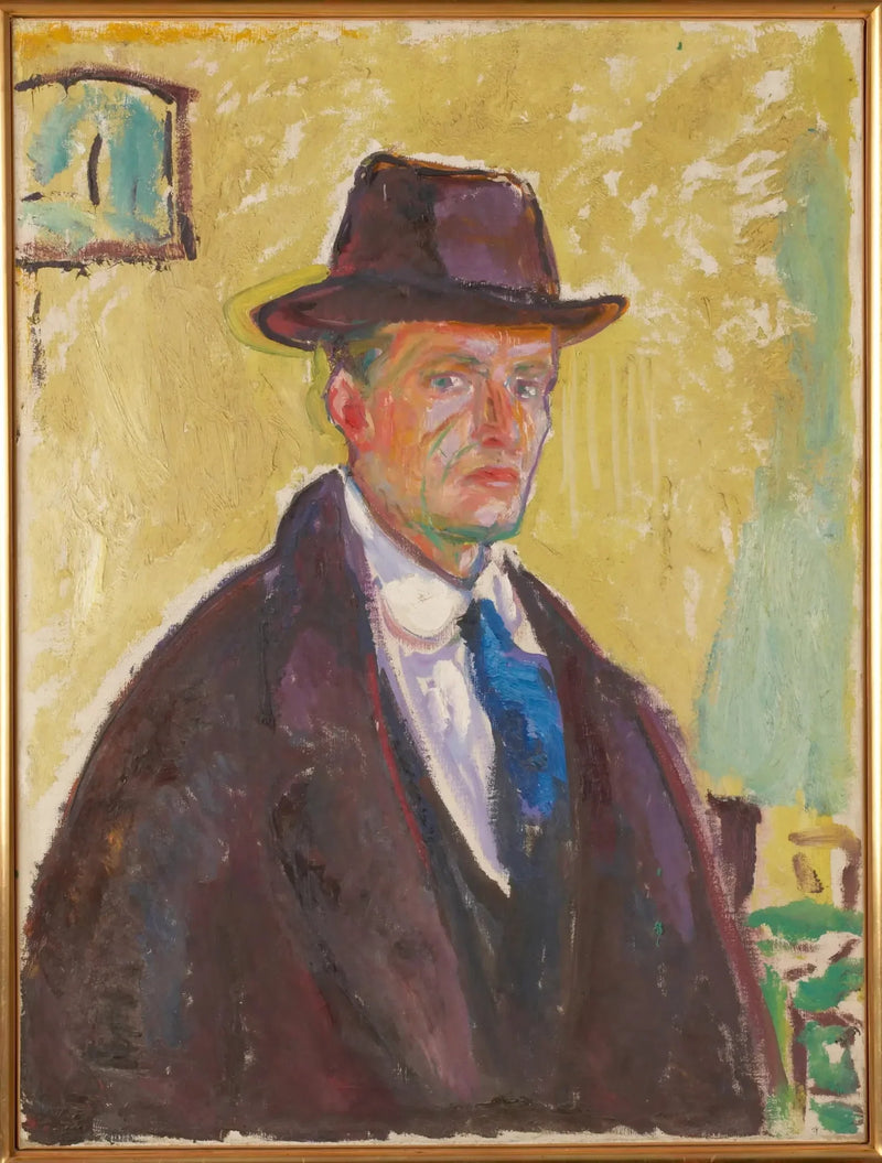 Zelfportret met hoed en mantel - Edvard Munch