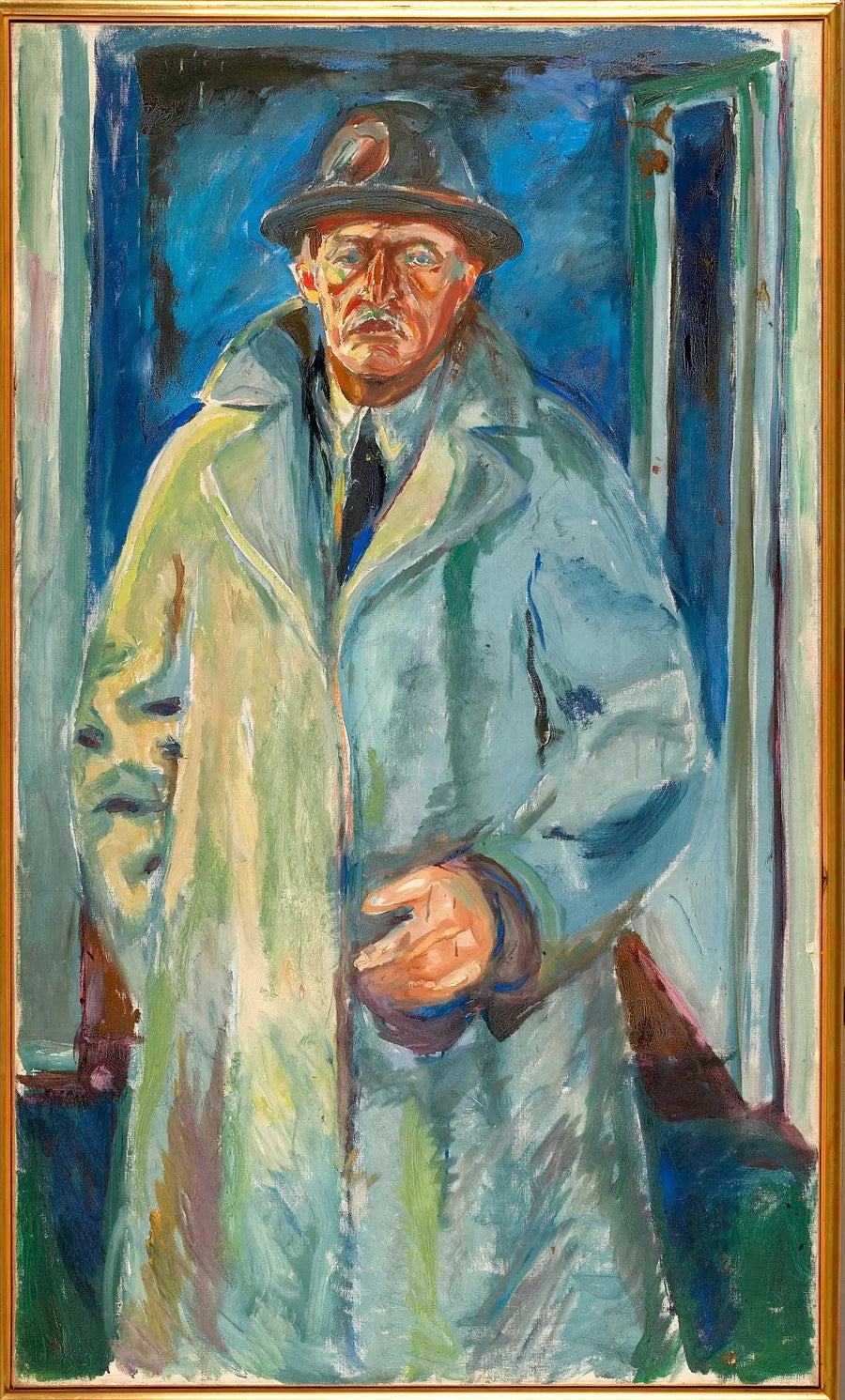 Zelfportret met hoed en mantel - Edvard Munch