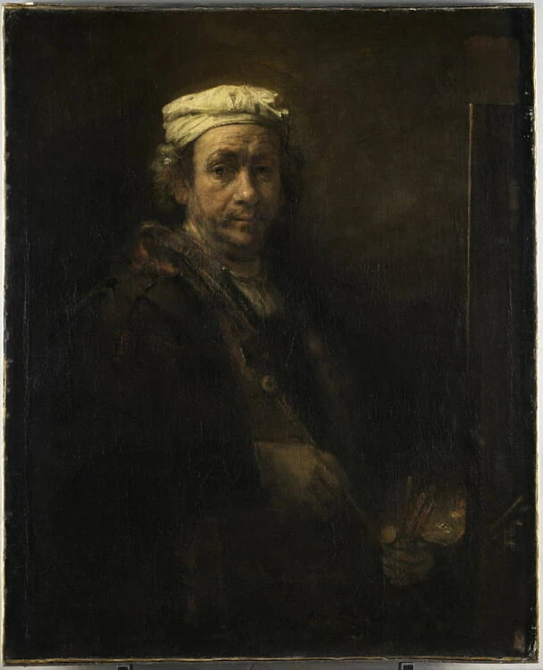 Autoportrait au chevalet et à l'appui-main de peintre - Rembrandt