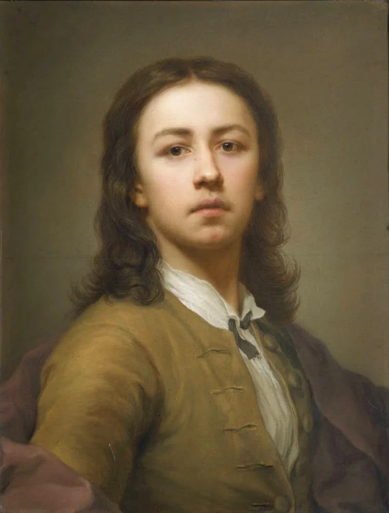 Zelfportret met rode jas - Anton Raphael Mengs