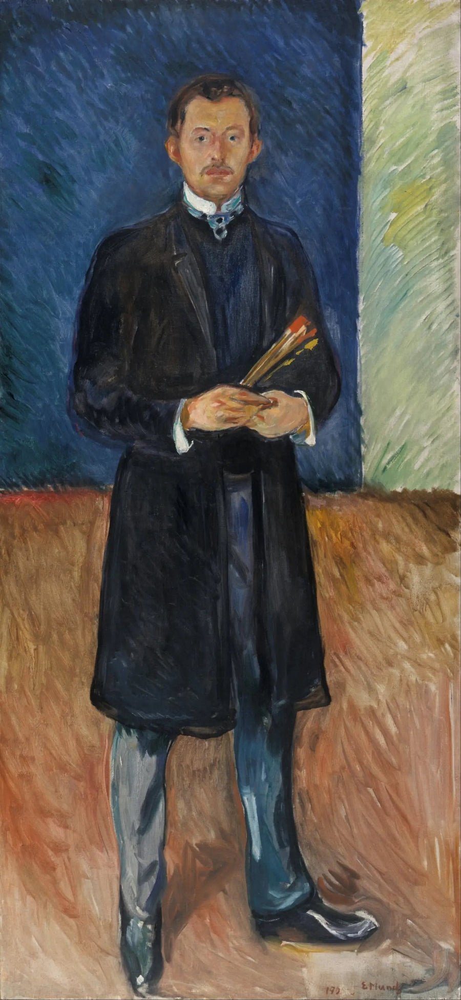 Zelfportret met penseel - Edvard Munch