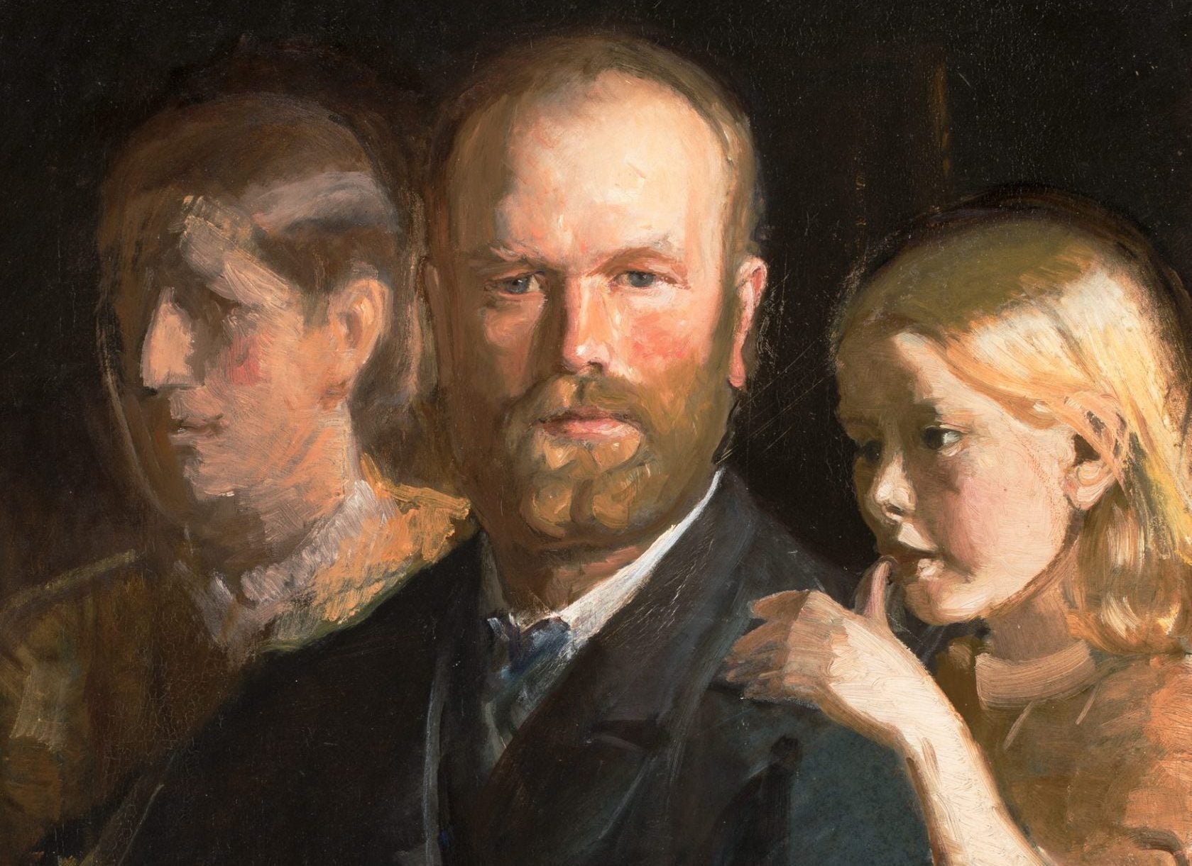 Autoportrait avec Anna et Helga Ancher - Michael Peter Ancher - Alpha Reproduction