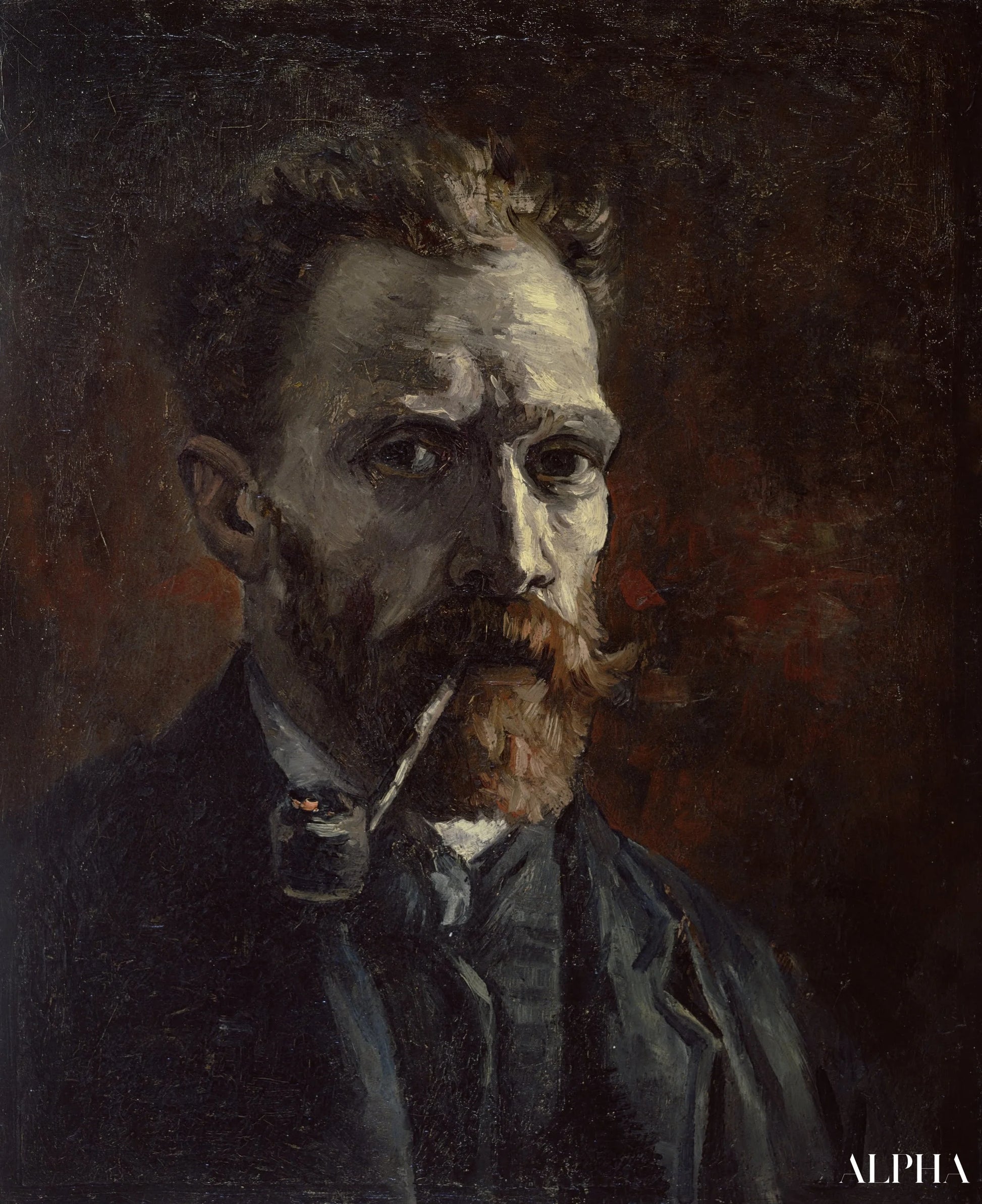 Zelfportret met pijp - Van Gogh - Reproducties van schilderijen en hoogwaardige schilderijen