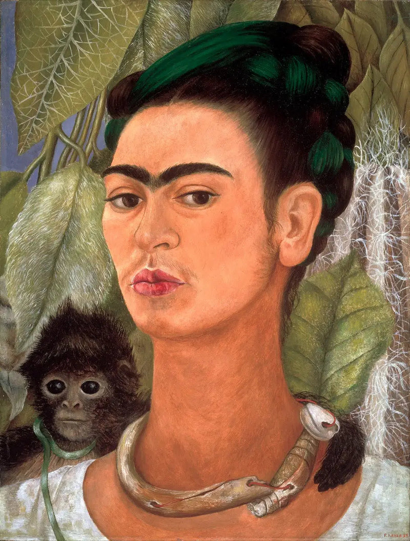 Zelfportret met een aap - Frida Kahlo