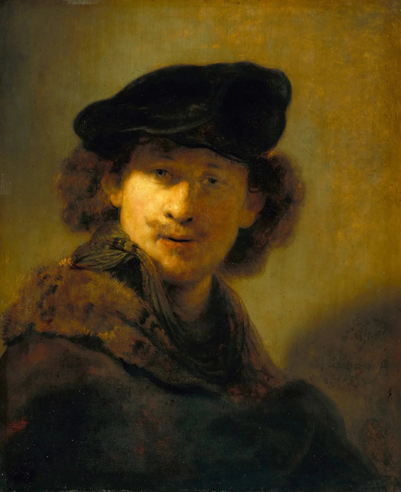 Zelfportret met fluwelen baret - Rembrandt