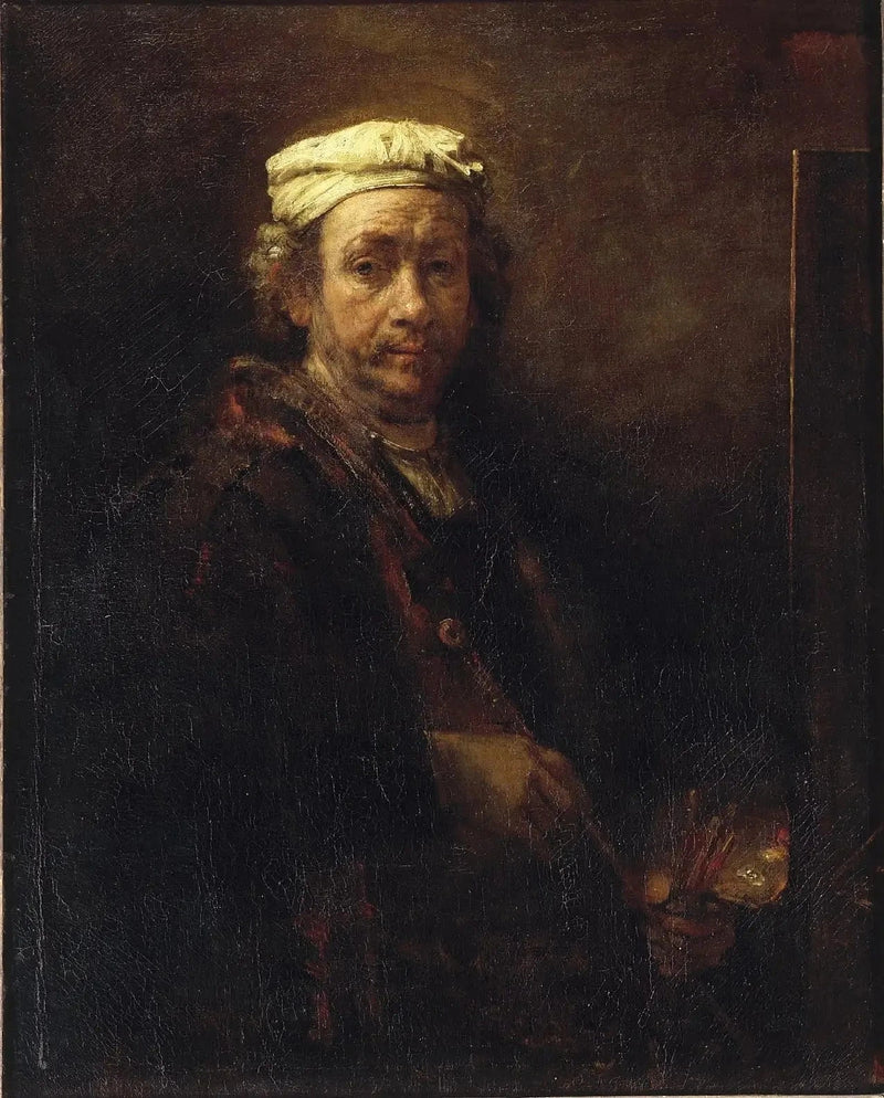 Zelfportret aan het schildersezel - Rembrandt