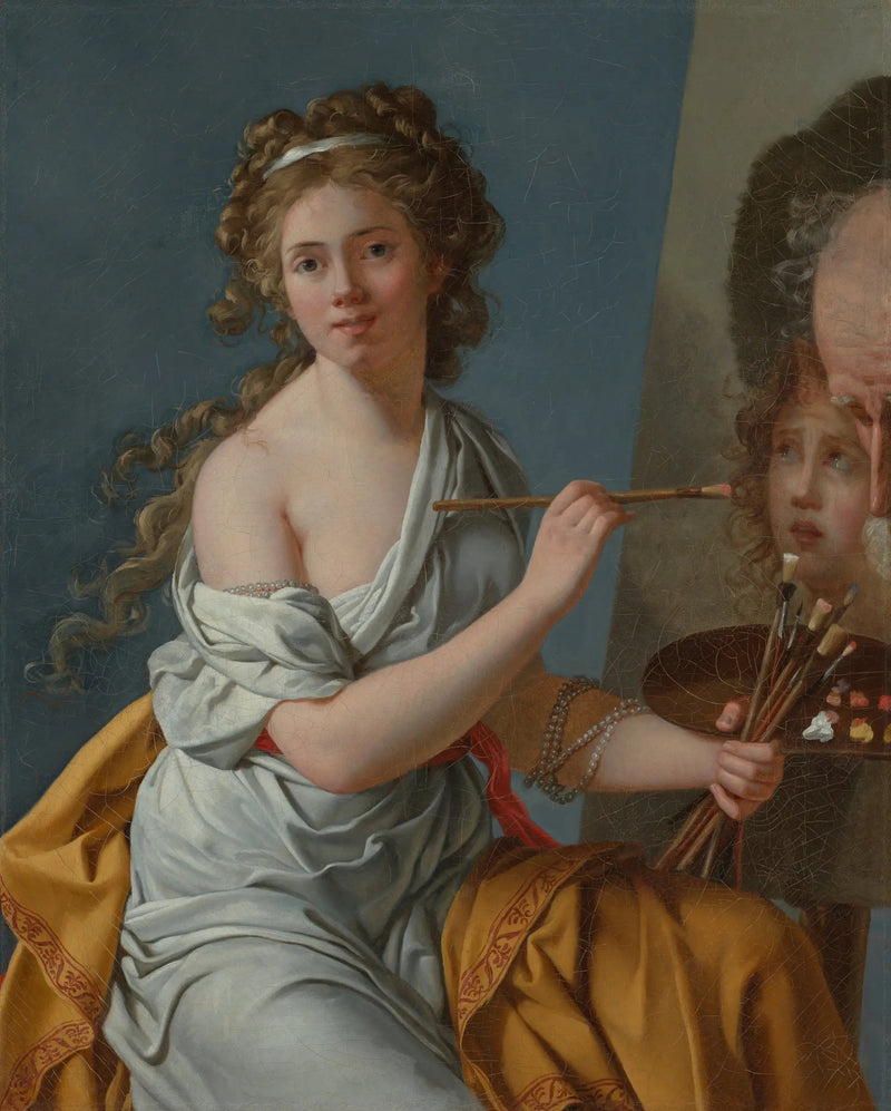 Zelfportret kopiërend de Belisarius en het kind op half-lichaam door David - Marie-Guillemine Benoist