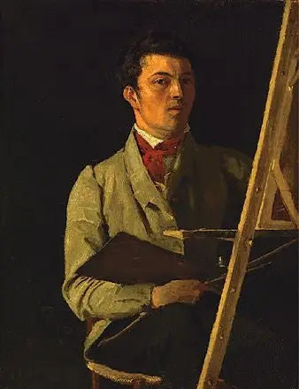 Zelfportret, Corot aan zijn ezel - Jean-Baptiste Camille Corot