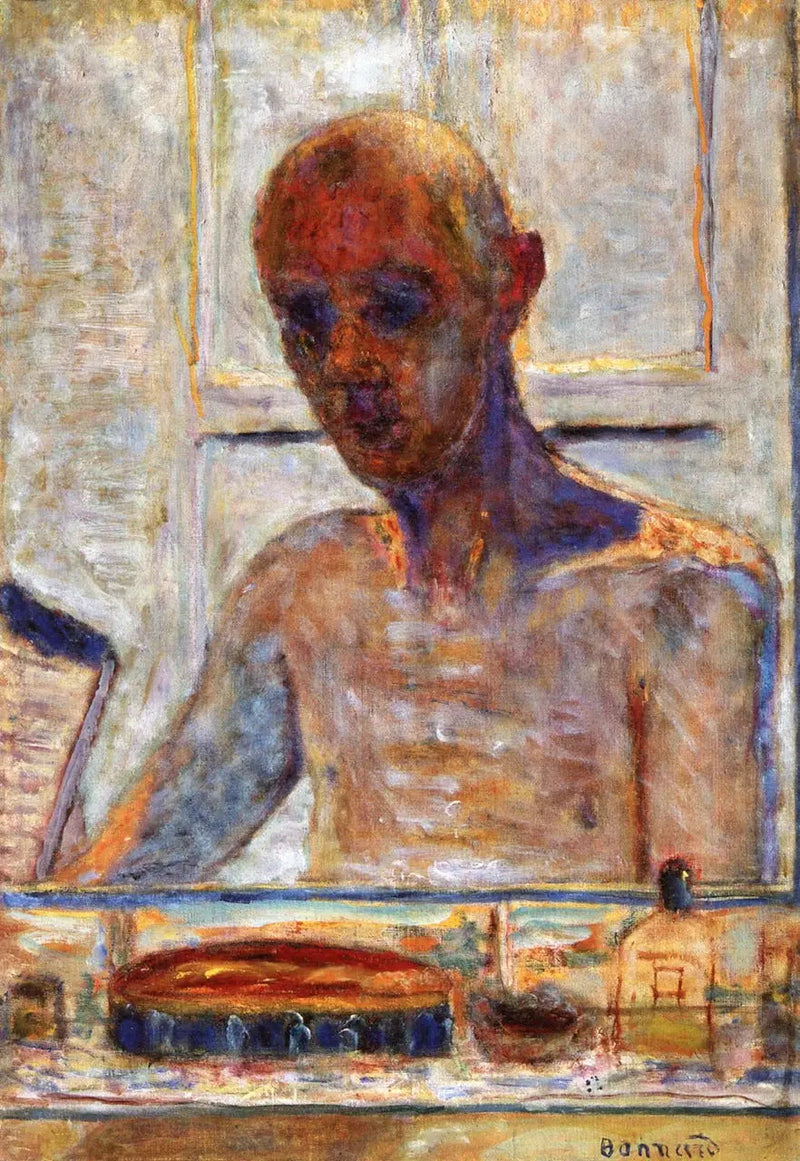 Zelfportret in de spiegel van de toiletruimte - Pierre Bonnard