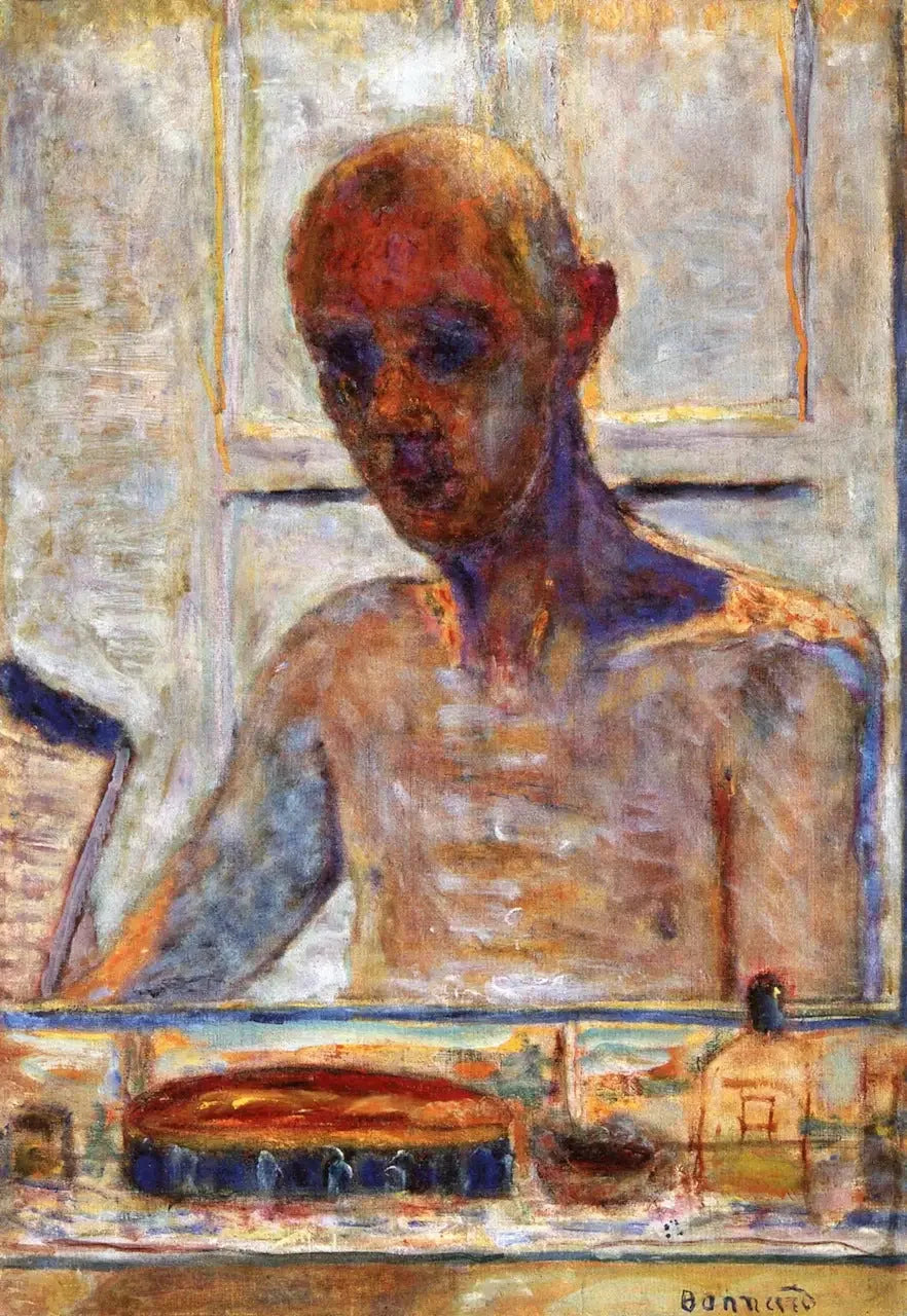 Zelfportret in de spiegel van de toiletruimte - Pierre Bonnard