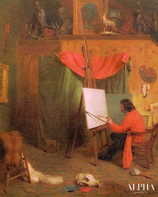 Autoportrait dans le studio, 1860 - William Holbrook Beard - Reproductions de tableaux et peintures haut de gamme