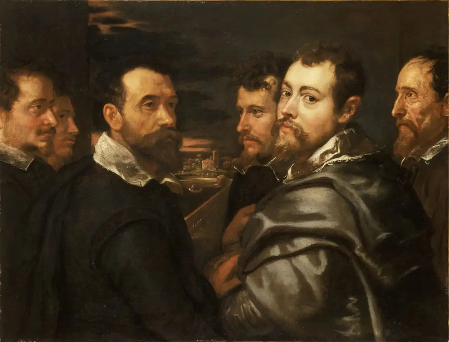 Zelfportret in een vriendenkring van Mantua - Peter Paul Rubens