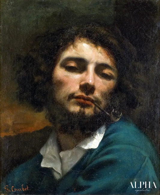 Autoportrait de l'artiste, Homme avec une pipe - Gustave Courbet - Reproductions de tableaux et peintures haut de gamme