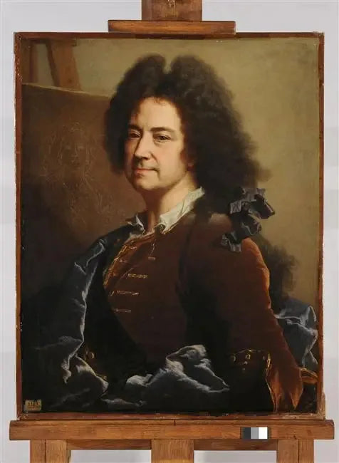 Zelfportret voor de schets van het portret van Maria Serra - Hyacinthe Rigaud