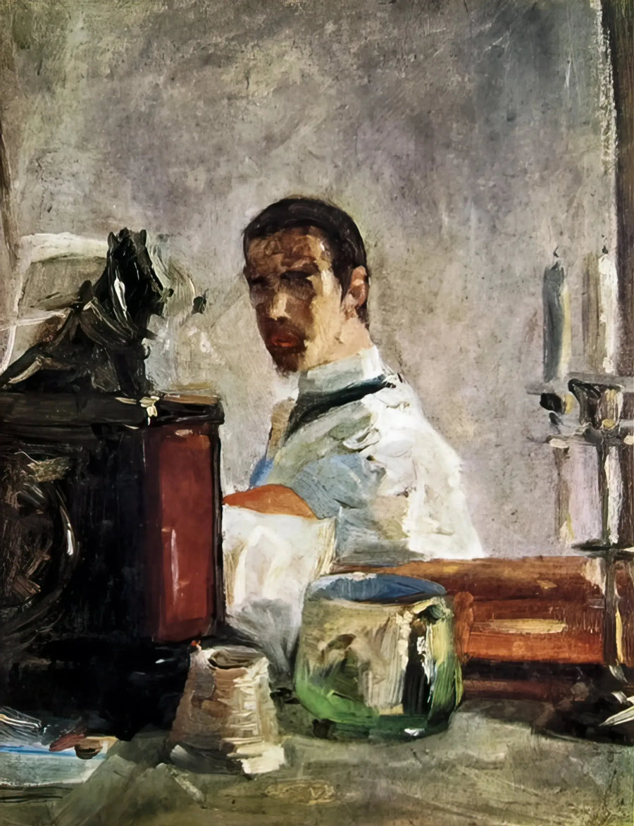 Zelfportret voor een spiegel - Henri de Toulouse-Lautrec