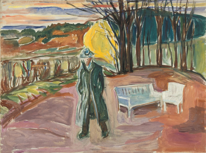 Zelfportret bij de pergola - Edvard Munch