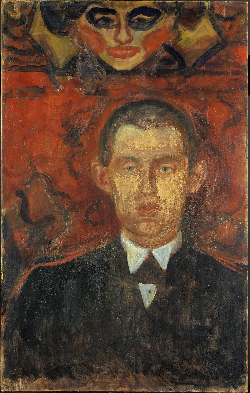 Zelfportret met een vrouwenmasker - Edvard Munch