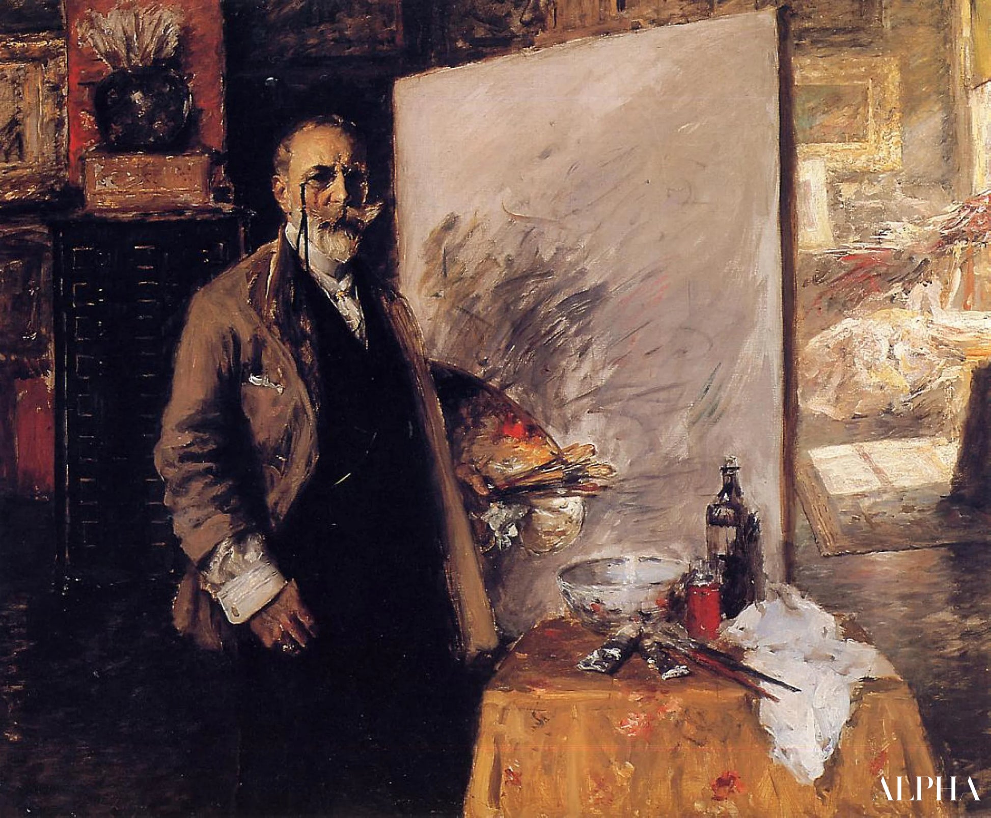 Zelfportret - William Merritt Chase - Reproducties van schilderijen en hoogwaardige schilderijen