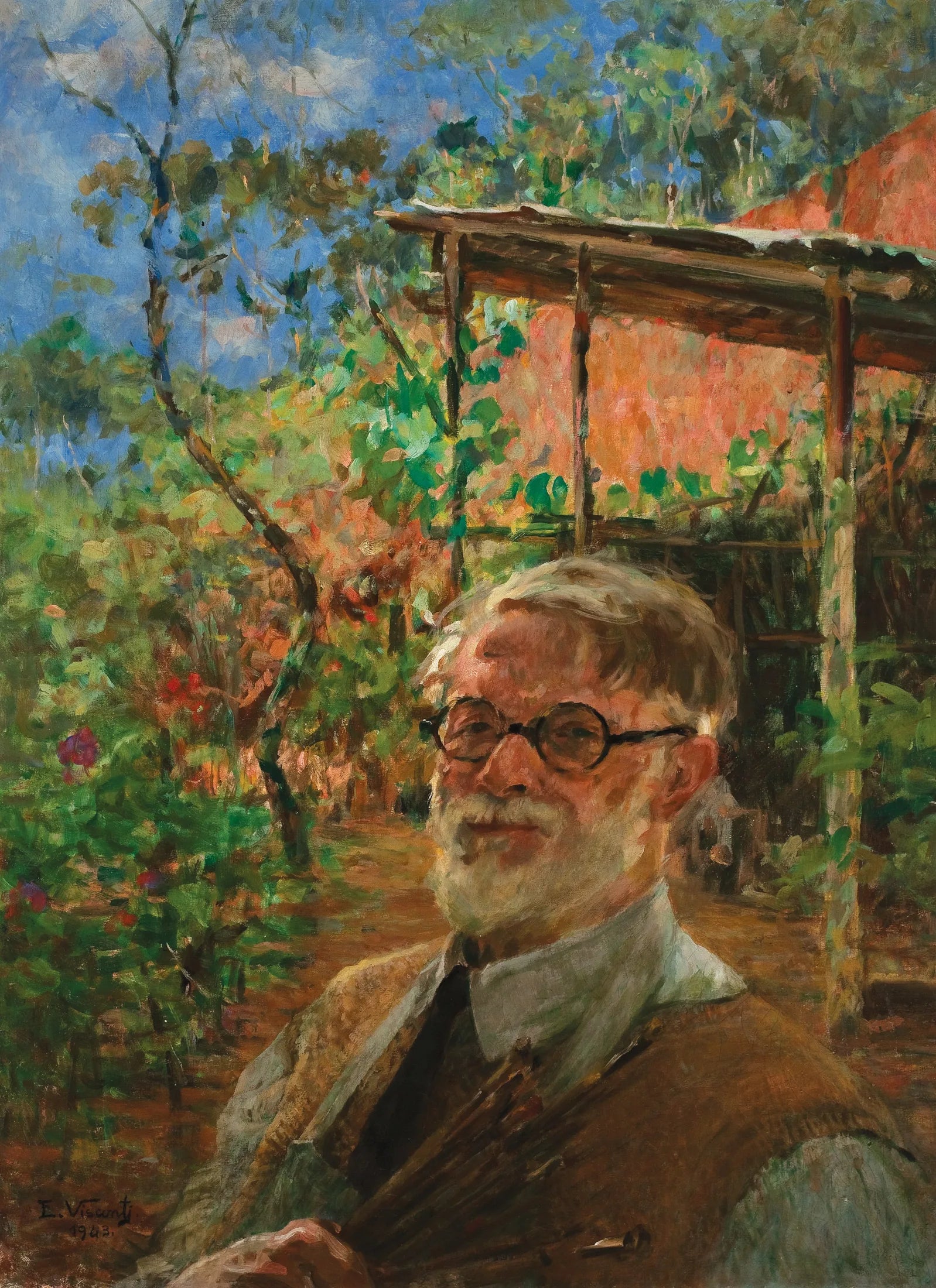 Autorretrato ao ar livre 1943 - Eliseu Visconti image 1 reproduction artisanale de tableau