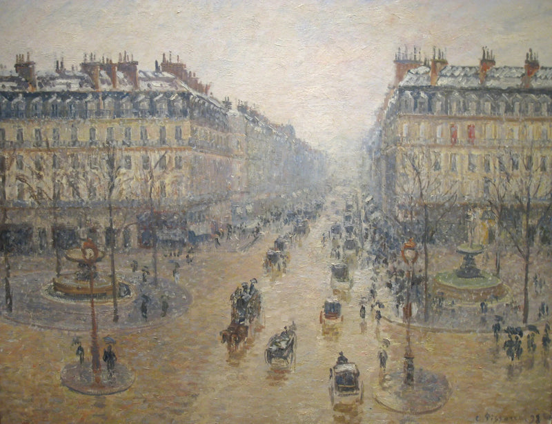 Avenue de l'Opéra, sneeuweffect, de ochtend - Camille Pissarro